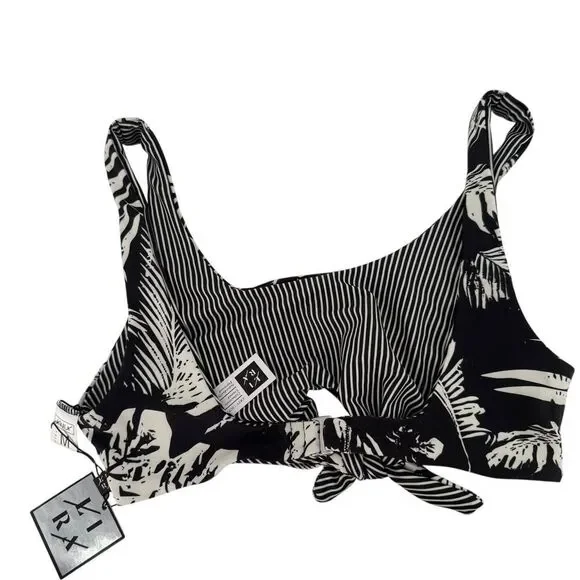 Lira Reversible Bikini Size M Black White Tropical Knot Tie Swimsuit Two Piece - Picture 6 of 6